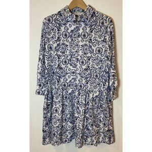 NWT Smith & Quinn Sorrento Shirt Dress Fish Bowl Casablanca Kiss Blue M New